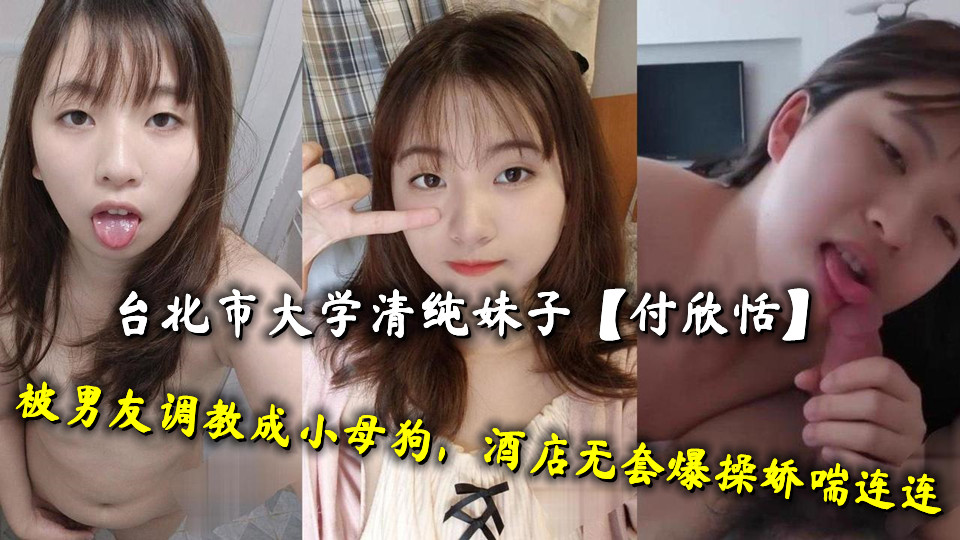 台北市大学清纯妹子【付欣恬】被男友调教成小母狗,酒店无套爆操娇喘连连