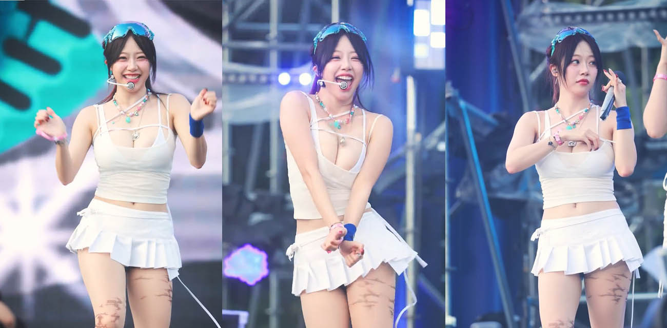 韩国人气女团成员【JEEWON】演唱会惊现露点,低胸装难遮爆炸巨乳,粉嫩乳晕成功收获流量密码