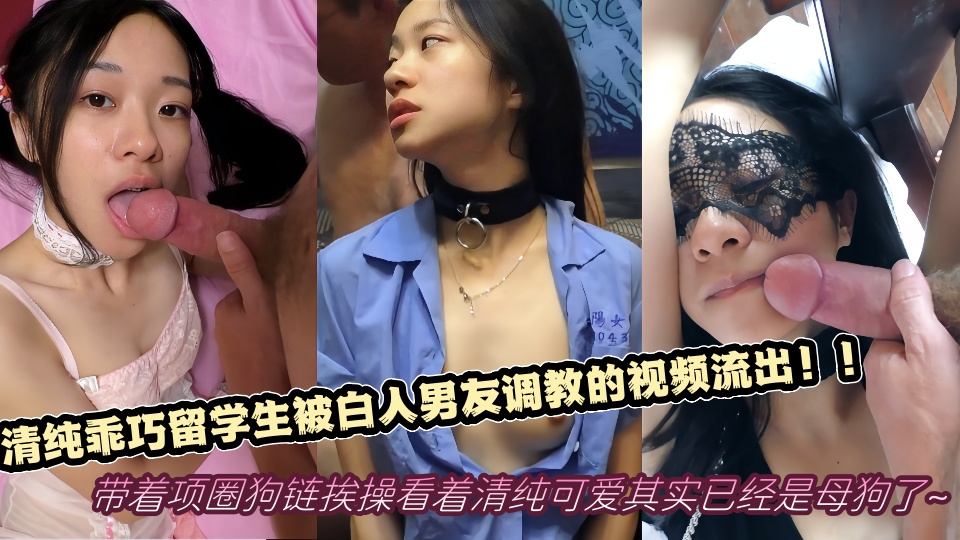 清纯乖巧留学生被白人男友调教的视频流出!!带着项圈狗链挨操看着清纯可爱,其实已经是母狗了~