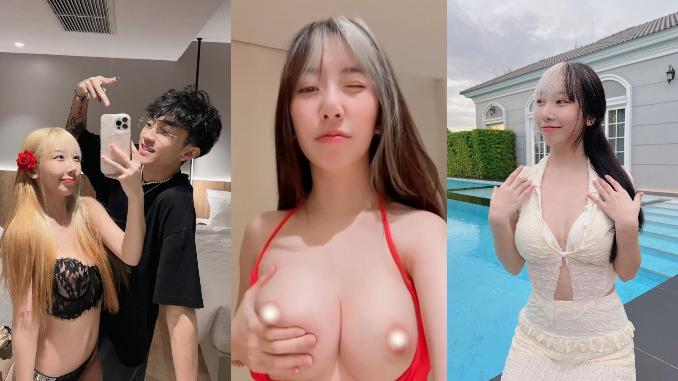 泰国百万粉丝女网红【Highsstn】与细狗男友激情啪啪视频，36E小奶牛口交女上位泄密视频全网疯传