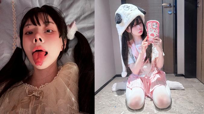 抖音24.5万粉丝颜值网红【金钱钱】福利视频流出，清纯完美曲线身材玉舌灵活诱惑满满