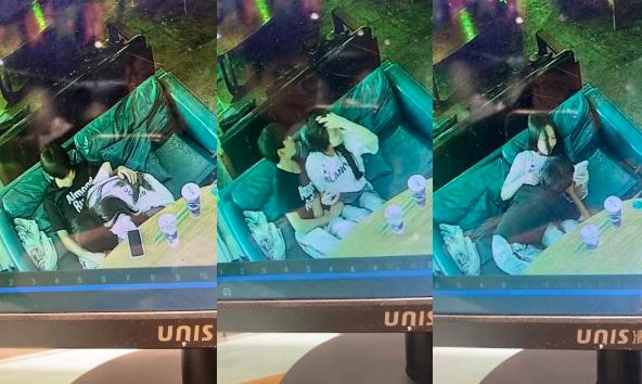 广西玉林仙尼奶茶店【孙晓慧】给校外一男子口交，同学调出监控将其曝光