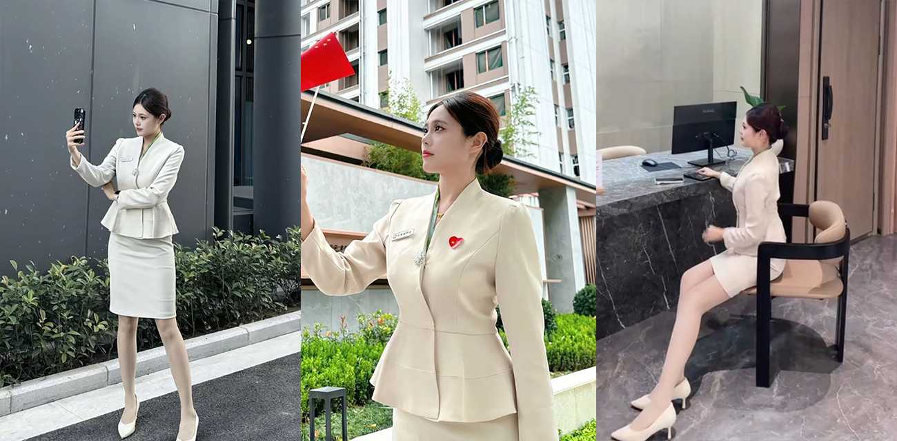 河北保定售楼小姐【刘雯】为事业献身客户,黑丝母狗露奶女仆装玩足交穿开裆撅腚挨操