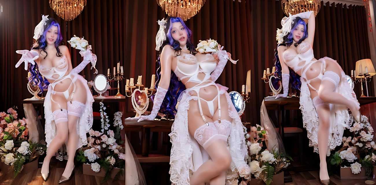 极品福利姬【Eclipse Dream Bride】性感写真,化身棕色尘埃婚纱梦中女神每个动作都充满挑逗力